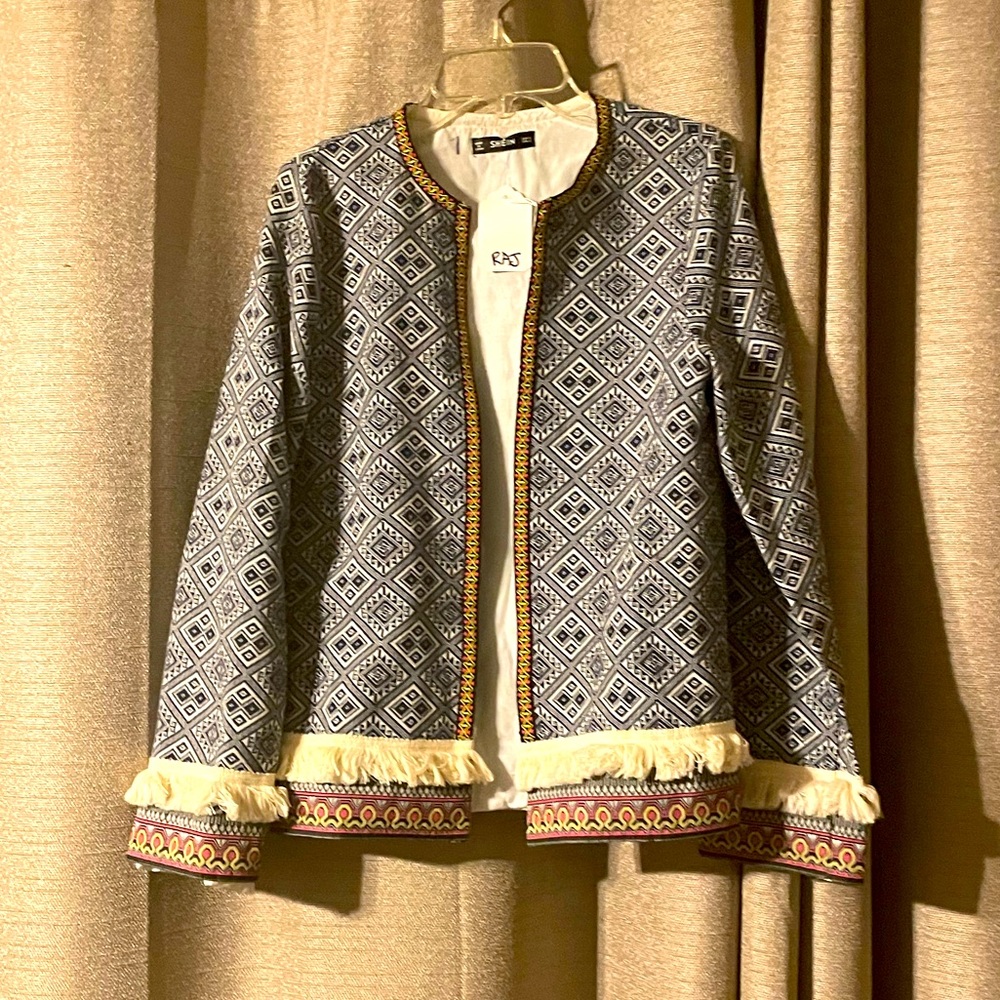 Womens Tribal Fringe Jacket Sz S
